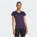 adidas Performance T-Shirt AEROREADY TRAIN ESSENTIALS MINIMAL BRANDING V-NECK Trainingsshirt, feuchtigkeitsabsorbierend mit V Ausschnitt lila XS (30/32)