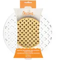 Decora, 0215800 Arabesque Crostata-Kuchengitter aus Kunststoff, Ideal zum schnellen Dekorieren der Arabesque-Crostata, Ø 30 cm, Hergestellt in Italien. Patentiertes Design, Weiß