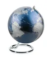TROIKA Globus Mini Ø 13 cm GAGARIN Globus metallic-blaue Meere & matte silberfarbene Landflächen, verchromter ringförmiger Metallfuß bewegliche Achse - im hübschen Karton ideal zum Verschenken