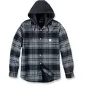 Carhartt Flannel-Fleece, Kapuzen-Hemd/Jacke - Grau/Dunkelgrau (Elm) - M