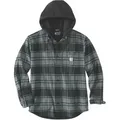 Carhartt Flannel Fleece Lined Hooded Hemd, grau, Größe M für Männer