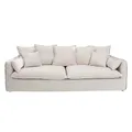 Invicta Interior Großes 3er Sofa Heaven 202cm Natur Leinenstoff Abnehmbarer Bezug Hussensofa Federkern