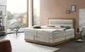 Belanoti MODELA Boxspringbett 180x200 elektrisch verstellbar 7-Zonen Taschenfederkern Matratze inkl Visco Topper Bett 180x200 mit Motor Farbe Beige H2/H3 Polsterbett Motorbett Massivholz Eiche
