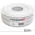 PremiumX 50m BASIC Koaxialkabel 135dB 4-fach geschirmt CCS Kupfer-Stahl Satelliten Koaxkabel Antennenkabel Digital SAT TV Kabel