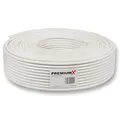 Premium X 50m Basic Koaxialkabel 135dB 4-Fach geschirmt CCS Kupfer-Stahl Satelliten Koaxkabel Antennenkabel Digital SAT TV Kabel