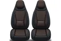 BREMER SITZBEZÜGE Autositzbezug für Adria Coral Adriatik Silver (C12), Set, 2-tlg., Schonbezüge Sitzbezüge Fahrer und Beifahrer, in Schwarz/Braun