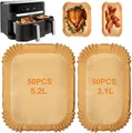 100 Stück Backpapier für Tefal EY9018 Dual Easy Fry EY905D 5,2/3,1 L, Backpapier