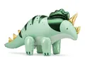 Folienballon Dinosaurier Triceratops 93x49cm - XXL Ballon für Helium oder Luft - Luftballon für Dinoparty Kindergeburtstag - Dino Folienluftballon als Geburtstagsdeko Partydeko - Grün
