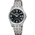 Quarzuhr FESTINA "Calendario Titanium", silber (titansilberfarben, schwarz), Armbanduhren, Damen, Armbanduhr, Damenuhr, analog, Tag