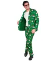 Widmann S.r.l. Kostüm Designer Anzug 'Weihnachtsmann' 2-tlg. UV, Grün -