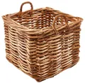 Kobolo Rattankorb Aufbewahrungskorb Gr. L – Eckiger Rattan-Korb mit Henkeln, 58x58x58 cm, stabil & dekorativ, ideal für Wohnzimmer, Bad & Aufbewahrung von Decken, Kissen oder Spielzeug