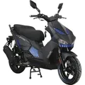Motorroller ALPHA MOTORS "SHARK", schwarz (schwarz, schwarz), Motorroller & Mofas, 45 km/h, mit integr. Alarmanlage, Keyless-System und USB-Anschluss, B:76cm H:110cm L:190cm
