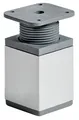 Hettich Möbelfuß 4,0 x 6,0 - 7,8 cm Aluminium-Optik - 1 Stück  Möbelfuß