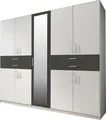 Wimex Kleiderschrank Taiga Kleiderschrank mit Spiegel mit Schubladen auf bequemer Höhe, Garderobe Schlafzimmerschrank