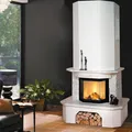 Kaminbausätze HARK ""Aspen echter Mamor natur-weiß"", weiß (schwarz), Kaminöfen, Kaminbausätze, Aufbaumaterial bis Raumhöhe 250cm inkl.