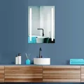 HOKO Badspiegel LED Antibeschlag Wandspiegel 50x70+Uhr+Warmweiß-Kaltweiß-Neutral 2700-6500 K. mit Touch Schalter/Wandschalter einschaltbar. Hannover