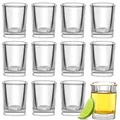 Praknu 12 Schnapsgläser Eckig aus Glas 6cl - Spülmaschinenfest - Standfest dank dickem Boden - Shotgläser für jede Party