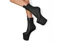 EIS EIS Damenschuhe, Pony High Heel Stiefelette, freischwebende Ferse T-Strap-Zehentrenner freischwebende Ferse, verführerisches Plateau