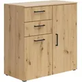 Milino Kommode, Eiche Artisan, Kunststoff, 3 Fächer, 2 Schublade(n) Schubladen, 80x83x40 cm, FSC Mix, Typenauswahl, Beimöbel erhältlich, stehend, Wohnzimmer, Kommoden & Sideboards, Kommoden