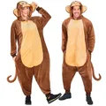 W WIDMANN MILANO Party Fashion - Tier Overall für Erwachsene, weicher Plüsch Jumpsuit mit Kapuze, Tierkostüm für Karneval
