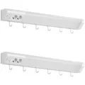 Oktaplex lighting LED Unterbauleuchte Talin 76cm Unterbauleuchte mit Steckdose 1635lm 14,8W, LED, warmweiß, 3000K Lichtleiste mit Schalter und Hacken weiß 8,50 cm x 76,00 cm x 8,00 cm