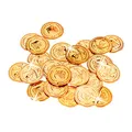 Relaxdays 10022524 Goldtaler Piraten, Piratenschatz aus 288 Münzen, Plastik Spielgeld für Kindergeburtstage & Fasching, PP, gold