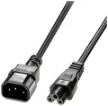 LINDY Strom Anschlusskabel [1x Kaltgeräte-Stecker C14 - 1x Kleeblatt-Buchse C5] 3.00m Schwarz
