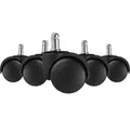 Amstyle 5er Set Rollen für Bürostuhl 11/50mm Teppichbodenrollen Weichbodenrollen