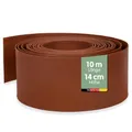 UNUS Rasenkante aus Metall 10 m, Beeteinfassung mit Rostoptik, 14 cm hoch, zur Eingrenzung von Blumenbeeten, Gartenwegen, Bäumen, Kiesgärten, flexibel und kürzbar, wetterfest