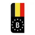 Aufkleber Set Kfz Kennzeichen passgenau EU Feld Tuning Design - Belgien R167-01