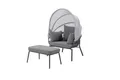 Sessel mit Fußhocker CLARA