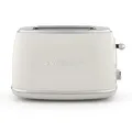 SWEISS Vintage-Toaster GRS8, 2 Schlitze, 6 Bräunungsstufen, Auftaufunktion, Für Baguette geeignet, Schnell & Gleichmäßig, Leicht zu reinigen, Krümelschublade, 850 W, Beige