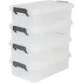 Iris Ohyama - 4er-set, Aufbewahrungsboxen, 4 L, Mit Clips, Stapelbar, Garage - Multi Box Mbx-4 - Transparent