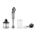 Bosch Stabmixer, Mixbecher, Universalzerkleinerer, Doppelschneebesen, Edelstahl Klingen, spülmaschinenfest, Spiralkabel, 1500 Watt, ErgoMaster Serie 8 MSM8M934