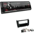 Kenwood KMM-BT209 1-DIN Autoradio Bluetooth USB AUX-In Short Body mit Einbauset für Mercedes-Benz CLK Facelift 2004-2010 Canbus