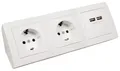 Aufbau Steckdosenblock Flair, 2-fach Schutzkontakt + 2x USB 5V / 2,4A, weiß