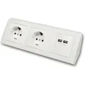 McPower Steckdosenblock Flair 2-Fach 230V 2xUSB Weiß