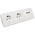 "McPower - Steckdosenblock \"Flair\" 2-fach 230V + 2xUSB weiß"