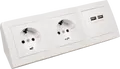 MCP 534-519 - Tischsteckdose, 2-fach, Typ F - CEE 7/3, 2 x USB, weiß