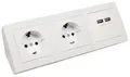 Steckdosenblock McPower ''Flair'' Aufbau, weiß, 2-fach Schutzkontakt + 2x USB