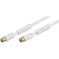 Goobay Antennenkabel 5,0 m, weiss, mit Ferrite 80 dB, 2x abgeschirmt