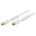 Goobay Antennenkabel 5,0 m, weiss, mit Ferrite (80 dB), 2x abgeschirmt