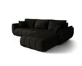 CORNERO Sydney Premium Ecksofa L-Form mit Schlaffunktion und Bettkasten – Couch L-Form fürs Wohnzimmer 3-Sitzer 280 cm x 185 cm x 85 cm (Dunkelgrau, Ottomane Rechts)