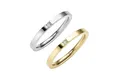 Zeeme Fingerring Edelstahl 2tlg. Set mit weißem Zirkonia-Stein