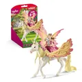 SCHLEICH BAYALA | Feya mit Pegasus-Einhorn 70568 | Elfe mit Spiegel & Einhorn samt Magnet | Geschenk für Mädchen und Jungen | Geburtstagsdeko & schöne Sammelfiguren ab 5 Jahren | Set aus 3 Teilen
