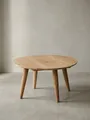 KADIMA DESIGN Couchtisch Couchtisch BOHA Massivholz Akazie (Beistelltisch mit 4 Beinen im Landhausstil), Wohnzimmertisch rund Ø75 x 40 cm