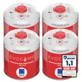 EVOCAMP 4x Propan Butan Gaskartuschen 450g einsetzbar für Weber Grills Q100/1000-Serien, Schraubkartusche Eurogewinde 7/16", Ventilkartusche 809ml mit Sicherheits-Verschlussautomatik