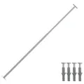 vidaXL Einstellbare Sicherheitsfensterstange, Silber, 710–1200 mm, Stahl, Quadratischer Schutz, Sicherheitsbarriere für Haus, Büro, Garage oder Schuppen, Kinderschutz, Passend für 3 Fenster