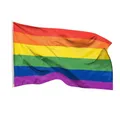 PHENO FLAGS Flagge Regenbogen Flagge 90 x 150 cm Rainbow Fahne CSD LGBT Pride (Hissflagge für Fahnenmast), Inkl. 2 Messing Ösen