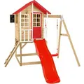 Zwerkules Spielhaus Lolla 2 m. Rutsche u. Schaukel 352 x 280 x 224 cm Rot FSC®